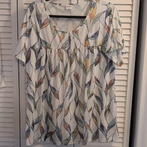 Colorful Leaf Print Women's Blouse